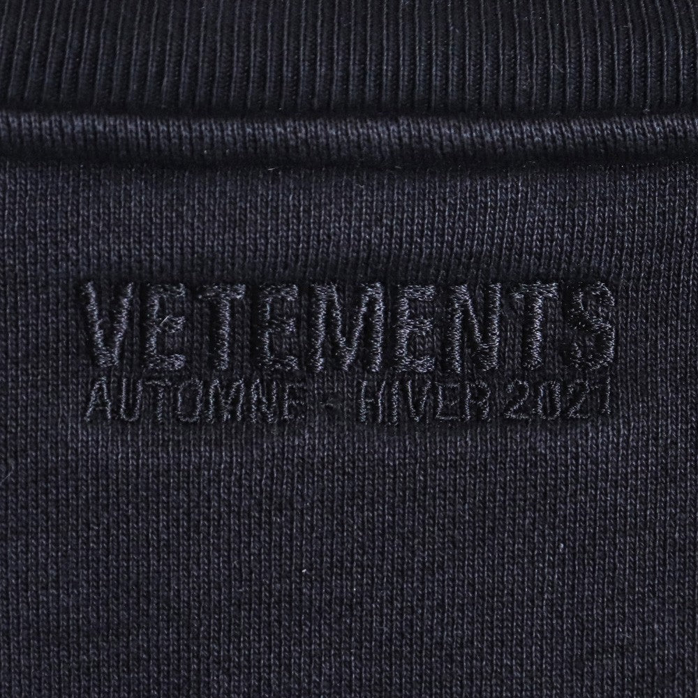 VETEMENTS Logo Tape Pullover Sweatshirt Black Size S