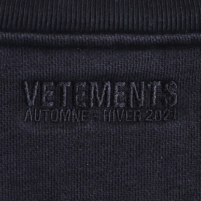 VETEMENTS Logo Tape Pullover Sweatshirt Black Size S