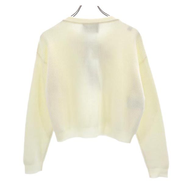 BOUTIQUE MOSCHINO Wool Long Sleeve Cardigan White Size 40