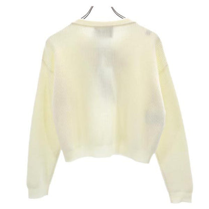 BOUTIQUE MOSCHINO Wool Long Sleeve Cardigan White Size 40