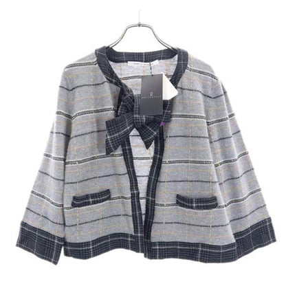 DIANE VON FURSTENBERG Wool Patterned Cardigan Gray Size M