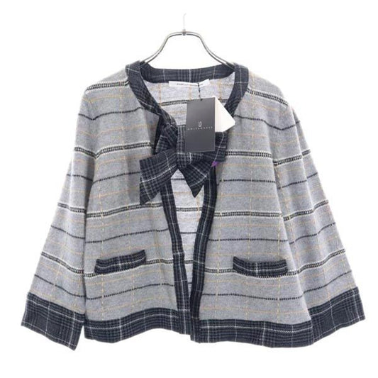 DIANE VON FURSTENBERG Wool Patterned Cardigan Gray Size M