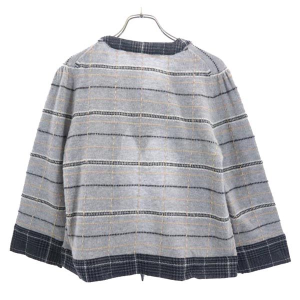DIANE VON FURSTENBERG Wool Patterned Cardigan Gray Size M