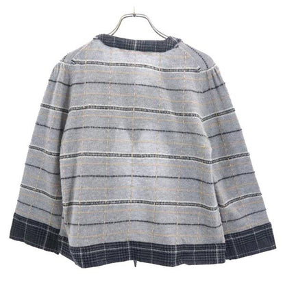DIANE VON FURSTENBERG Wool Patterned Cardigan Gray Size M
