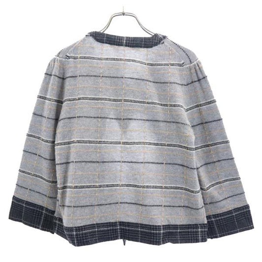 DIANE VON FURSTENBERG Wool Patterned Cardigan Gray Size M