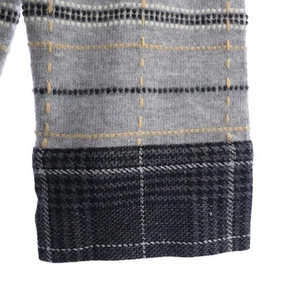 DIANE VON FURSTENBERG Wool Patterned Cardigan Gray Size M