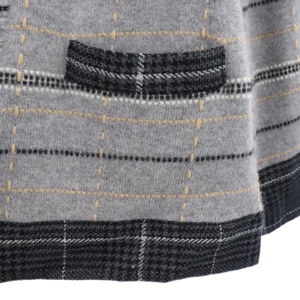 DIANE VON FURSTENBERG Wool Patterned Cardigan Gray Size M