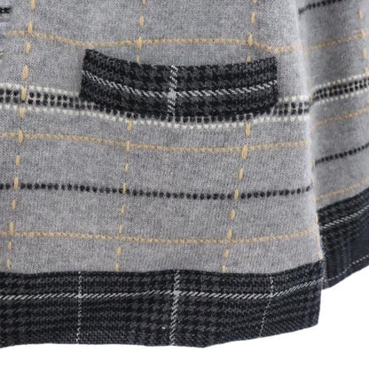 DIANE VON FURSTENBERG Wool Patterned Cardigan Gray Size M
