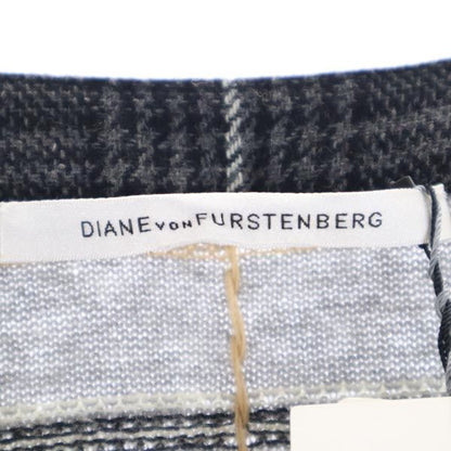 DIANE VON FURSTENBERG Wool Patterned Cardigan Gray Size M