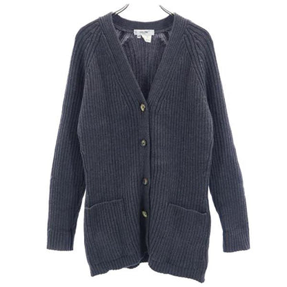 CELINE Wool Knit Cardigan Gray Size 40