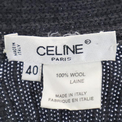 CELINE Wool Knit Cardigan Gray Size 40
