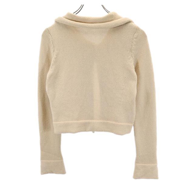 FOXEY Wool Long Sleeve Bolero Sweater Beige Size 40