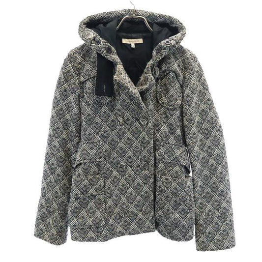 SEE BY CHLOE Wool Blend Patterned Hooded Peacoat Coat Size 40
