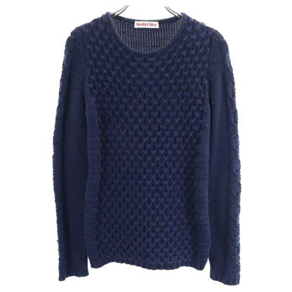 SEE BY CHLOE Long Sleeve Knit Sweater Navy Size USA 2