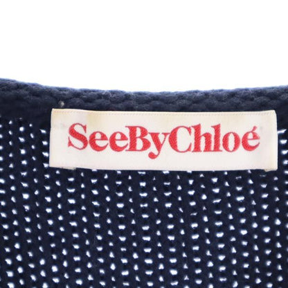 SEE BY CHLOE Long Sleeve Knit Sweater Navy Size USA 2