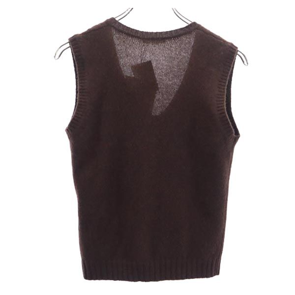 PAULE KA Made in Italy Cashmere Blend Knit Vest Brown Size M