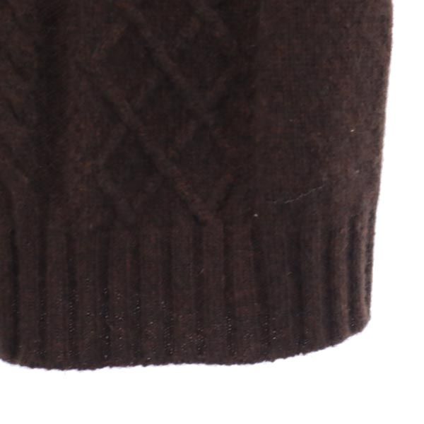 PAULE KA Made in Italy Cashmere Blend Knit Vest Brown Size M