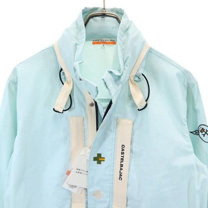 JC de CASTELBAJAC Linen Blend Back Print Jacket Blue Size 2