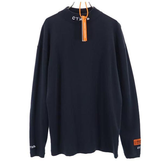 HERON PRESTON Logo Embroidered Long Sleeve T-Shirt Black Size XXS