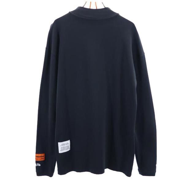 HERON PRESTON Logo Embroidered Long Sleeve T-Shirt Black Size XXS