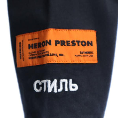 HERON PRESTON Logo Embroidered Long Sleeve T-Shirt Black Size XXS