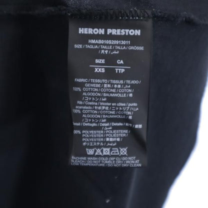 HERON PRESTON Logo Embroidered Long Sleeve T-Shirt Black Size XXS