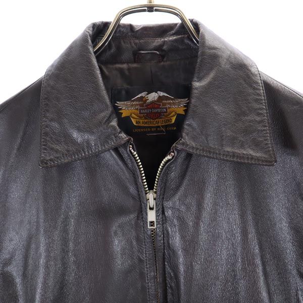 HARLEY DAVIDSON Cowhide Leather Jacket Brown
