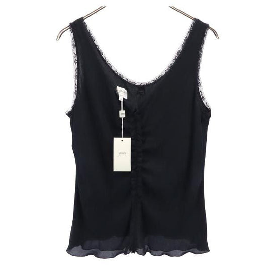 ARMANI COLLEZIONI Silk Back Zip Tank Top Black Size 44