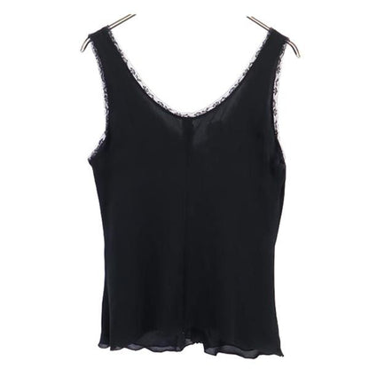 ARMANI COLLEZIONI Silk Back Zip Tank Top Black Size 44