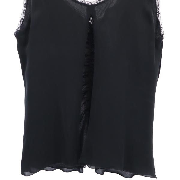 ARMANI COLLEZIONI Silk Back Zip Tank Top Black Size 44