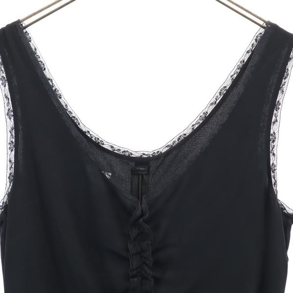 ARMANI COLLEZIONI Silk Back Zip Tank Top Black Size 44