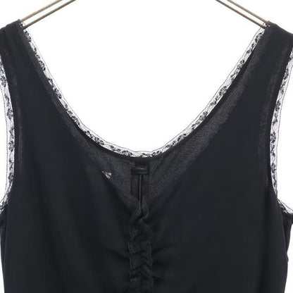 ARMANI COLLEZIONI Silk Back Zip Tank Top Black Size 44
