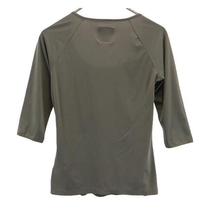 CHANEL Three-Quarter Sleeve Top Khaki Size 38