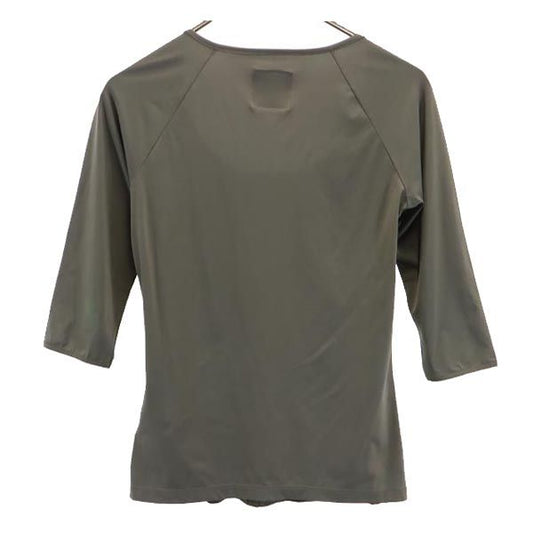 CHANEL Three-Quarter Sleeve Top Khaki Size 38