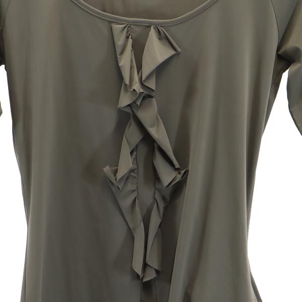 CHANEL Three-Quarter Sleeve Top Khaki Size 38