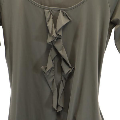 CHANEL Three-Quarter Sleeve Top Khaki Size 38