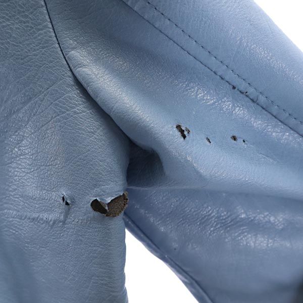 LIKA RULLA Blue Leather Riders Jacket Size XL