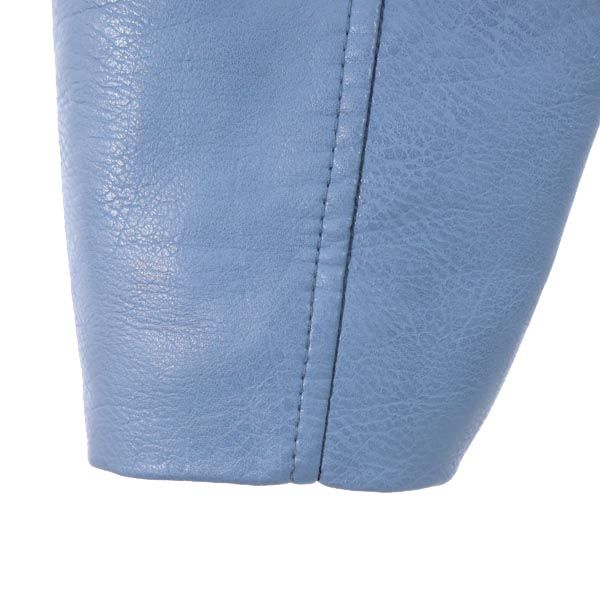 LIKA RULLA Blue Leather Riders Jacket Size XL