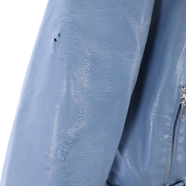 LIKA RULLA Blue Leather Riders Jacket Size XL