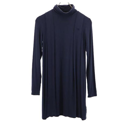 GUCCI Italian Made Long Sleeve Turtleneck Tunic Blue Blouse Size 12