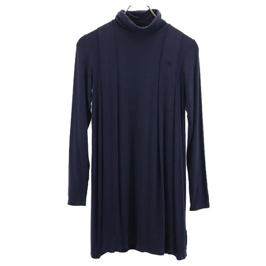 GUCCI Italian Made Long Sleeve Turtleneck Tunic Blue Blouse Size 12
