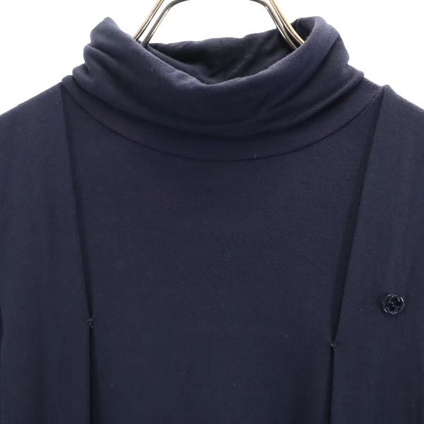 GUCCI Italian Made Long Sleeve Turtleneck Tunic Blue Blouse Size 12