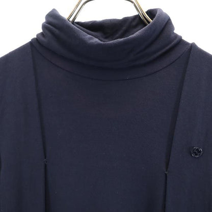 GUCCI Italian Made Long Sleeve Turtleneck Tunic Blue Blouse Size 12