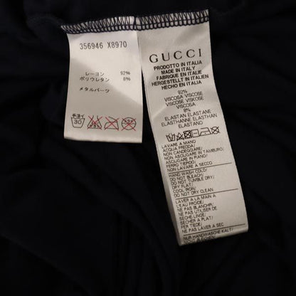 GUCCI Italian Made Long Sleeve Turtleneck Tunic Blue Blouse Size 12