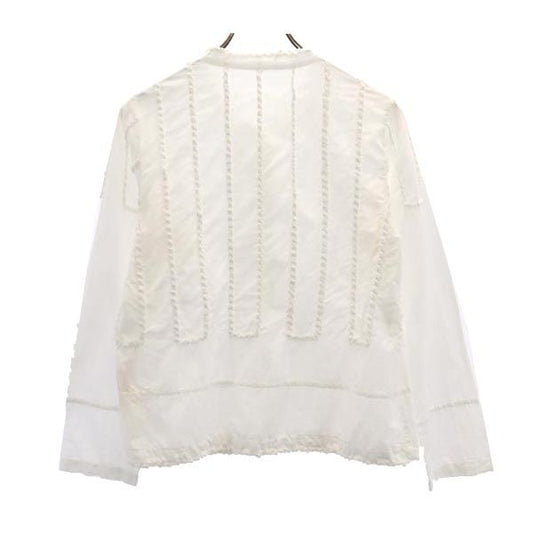 HaaT ISSEY MIYAKE White Band Collar Long Sleeve Shirt Size 2