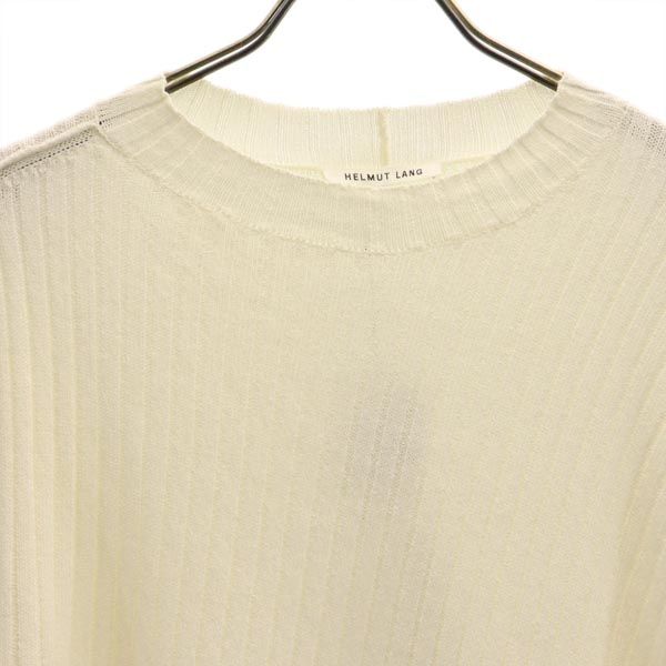 HELMUT LANG White Long Sleeve Rib Knit Sweater Size M