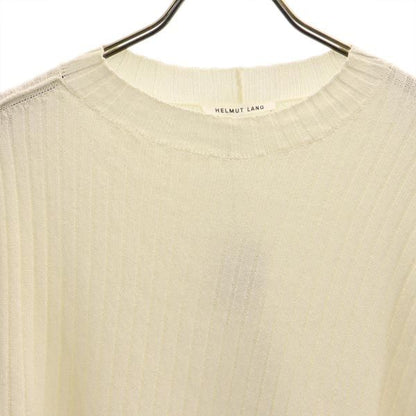 HELMUT LANG White Long Sleeve Rib Knit Sweater Size M