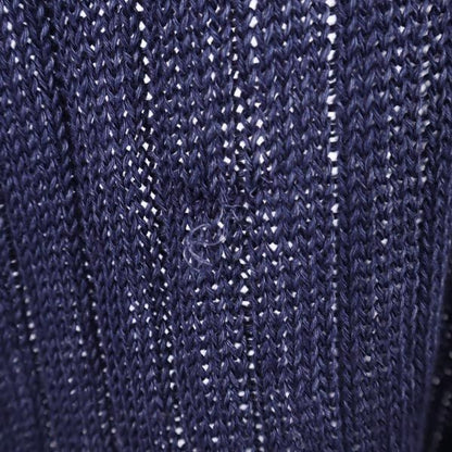 Tory Burch Linen Long Sleeve Knit Hoodie Navy Size XS