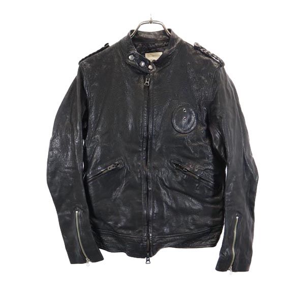 Black Leather Rider Jacket Size 2