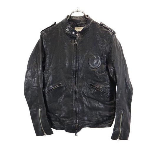 Black Leather Rider Jacket Size 2